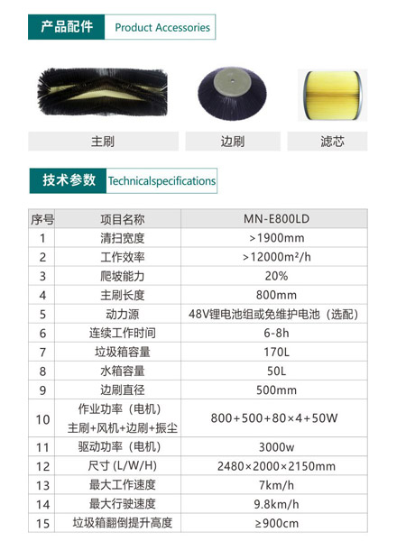 新型全封闭自卸式英吉沙扫地机MN-E800LD